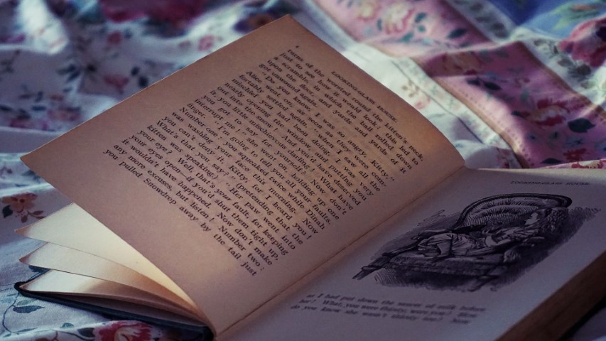 A photo of a book of Alice in Wonderland