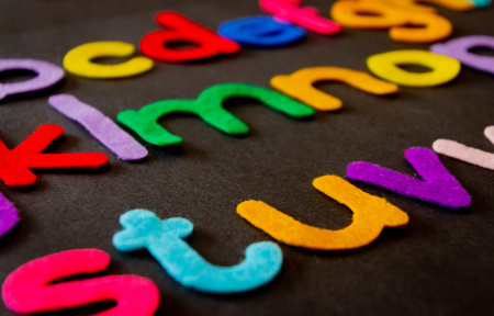 Colourful felt letters